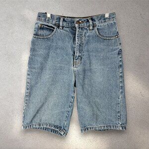 Badge Denim Shorts Women’s 14 Blue High Waist Vintage Bermuda Y2K Streetwear 90s